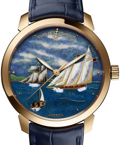 Review Buy Ulysse Nardin 8152-111-2 / AMERICA Classico Enamel Classico Schooner America 2016 replica watch